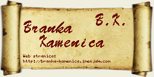 Branka Kamenica vizit kartica